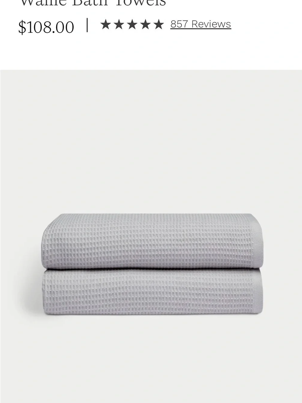 Cozy Earth waffle bath towels  in Light Gray - Soft Textured Comfort